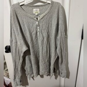 Aerie Waffle Knit Henley Shirt